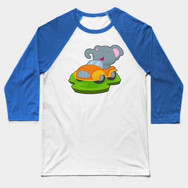 Elephant Car Baseball T-Shirt by Markus Schnabel